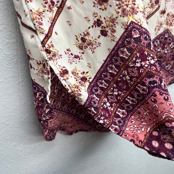 Rewind Mixed Media Bohemian Fairy Lightweight Floral Chiffon Womens Top Small - Picture 8 of 10